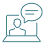 Chatting on video call icon