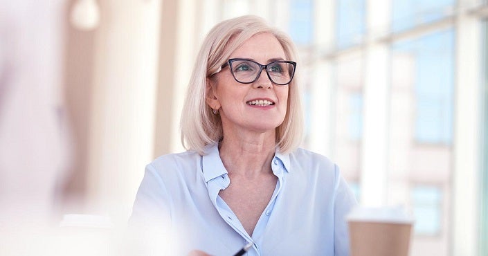 A lady wearing spectacles