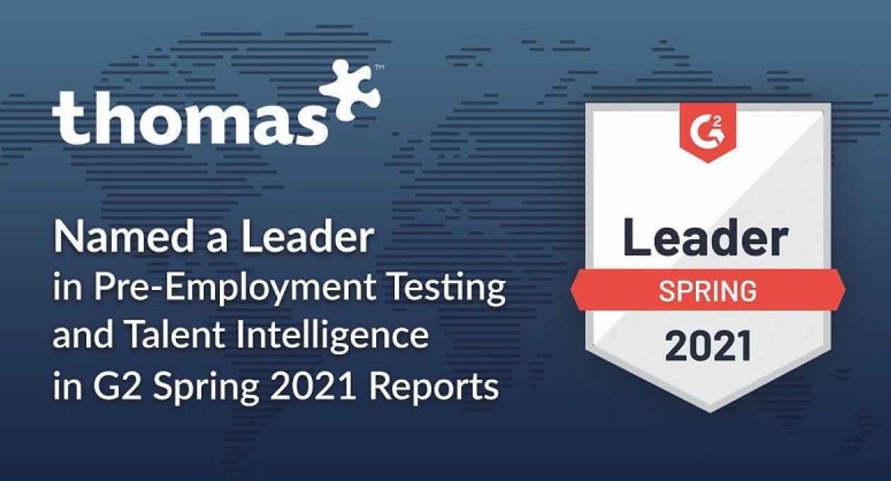 Thomas recognised as a Leader in Pre-Employment Testing and Talent Intelligence by G2